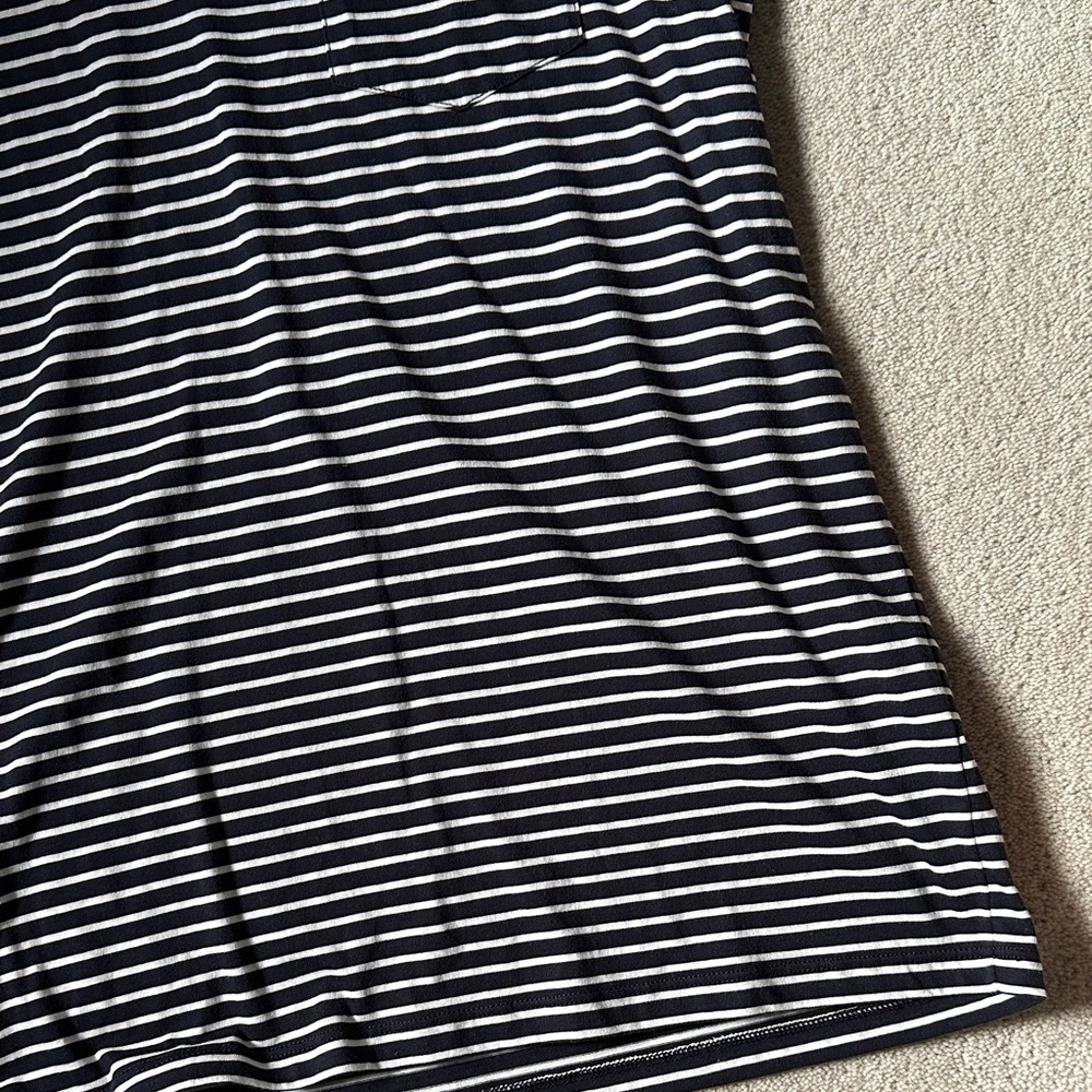 Club Monaco Navy and White Striped Men's Shirt! - Picture 5 of 8